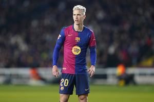 记者：奥尔莫将伤缺2到3周，能否出战国家德比存疑